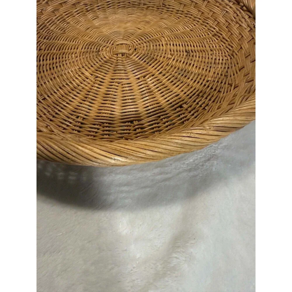 Threshold Studio McGee Round Basket 18” Handwoven Tray Dual Handles Read